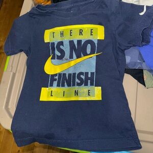 Nike Navy Short-Sleeve Graphic Tee with Yellow & Light Blue Print